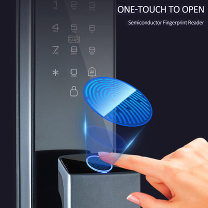 Irfora Serratura per porta con impronte digitali, riconoscimento facciale, APP, 6 metodi di sblocco, blocco automatico