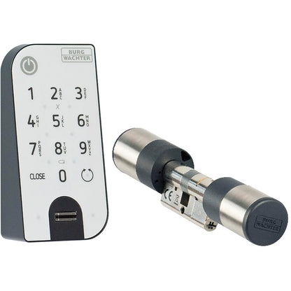 BURG-WÄCHTER Serratura Elettronica ENTRYeasy 7602 FP, app, impronta digitale, PIN, telecomando e chiave, nero/acciaio