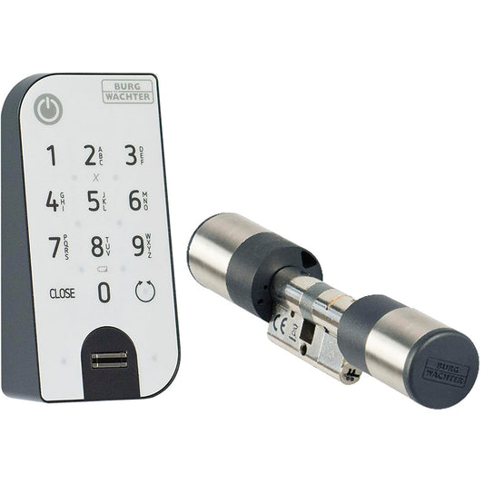 BURG-WÄCHTER Serratura Elettronica ENTRYeasy 7602 FP, app, impronta digitale, PIN, telecomando e chiave, nero/acciaio