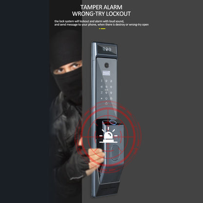 Irfora Serratura per porta con impronte digitali, riconoscimento facciale, APP, 6 metodi di sblocco, blocco automatico
