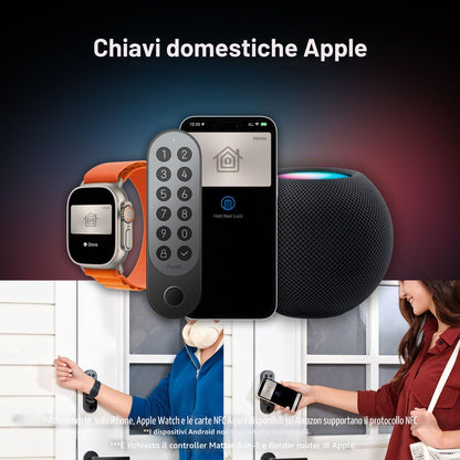Aqara Serratura Smart U200 con tastiera fingerprint, Matter over Thread, Apple Home Key, HomeKit, Google, Alexa, SmartThings