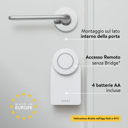 Nuki Smart Lock Go (2025) con Bluetooth & Matter, serratura retrofit, smartphone come chiave, Keypad