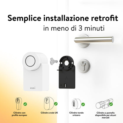 Nuki Smart Lock Go (2025) con Bluetooth & Matter, serratura retrofit, smartphone come chiave, Keypad