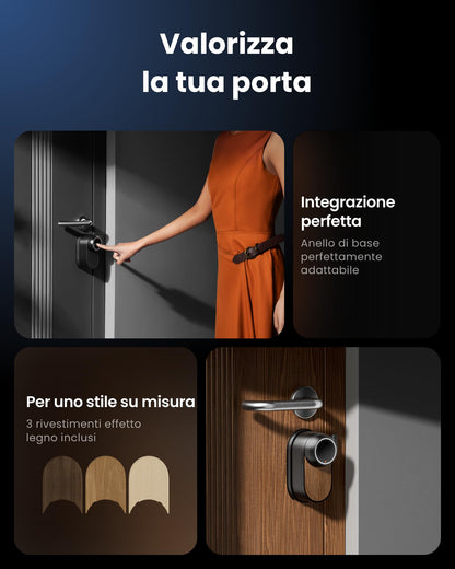SwitchBot WiFi Smart Lock Ultra Vision Pro, riconoscimento 3D volto e vene palmari, Matter, Alexa, Google, IFTTT