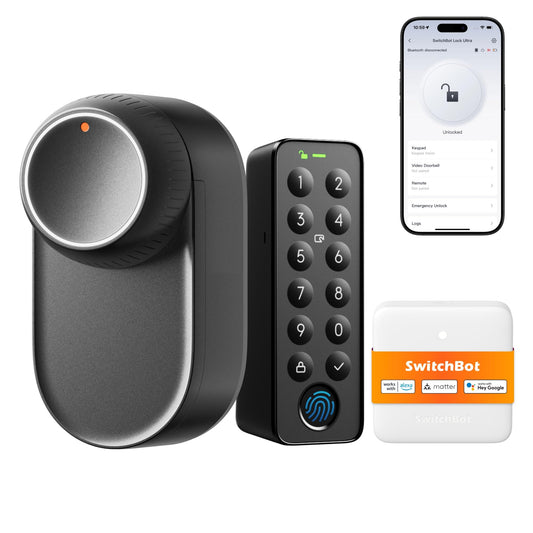 SwitchBot WiFi Smart Lock Ultra con Tastierino Touchscreen, impronte digitali, batteria ricaricabile, Matter, Alexa, Google