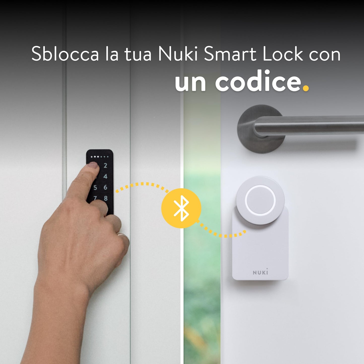 Nuki Smart Lock Go (2025) con Bluetooth & Matter, serratura retrofit, smartphone come chiave, Keypad