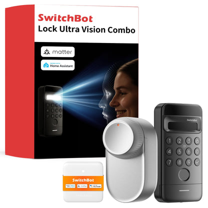 SwitchBot WiFi Smart Lock Ultra con tastierino, riconoscimento facciale 3D, impronte, Matter, Alexa, Google