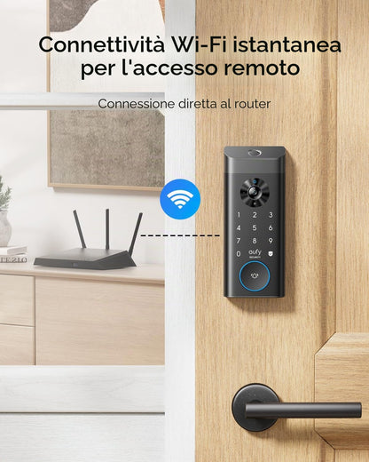 eufy Security Video Smart Lock E330, fotocamera 3 in 1, campanello, serratura WiFi con impronte, app, 2K HD, nessun canone