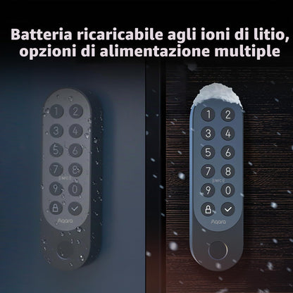 Aqara Serratura Smart U200 con tastiera fingerprint, Matter over Thread, Apple Home Key, HomeKit, Google, Alexa, SmartThings