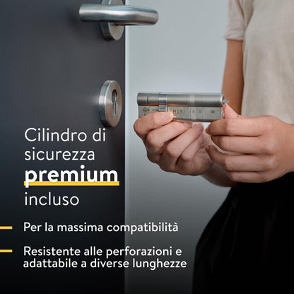 Nuki Smart Lock Ultra con Bluetooth, Wi-Fi & Matter, Smart Home, accesso remoto, 3 modalità di blocco