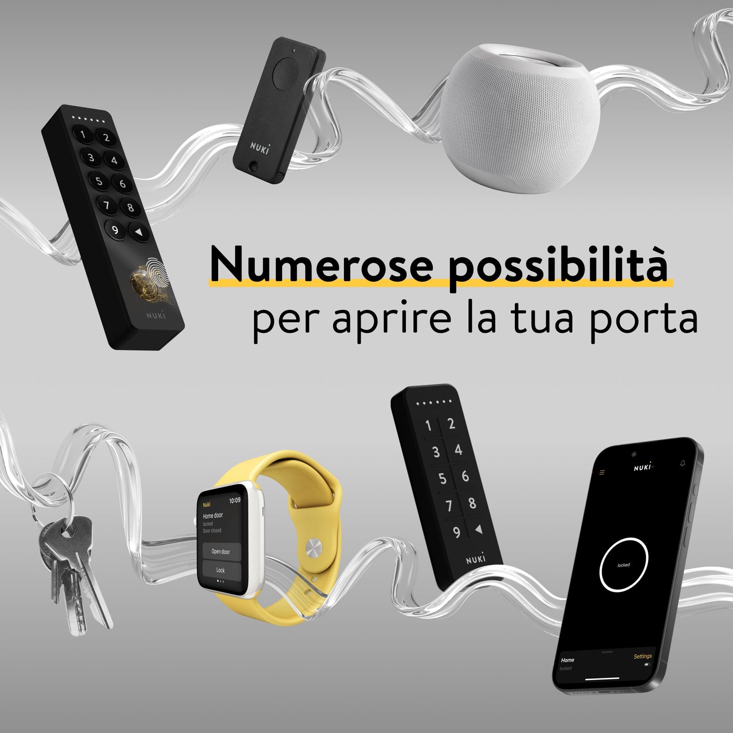 Nuki Smart Lock Ultra con Bluetooth, Wi-Fi & Matter, Smart Home, accesso remoto, 3 modalità di blocco