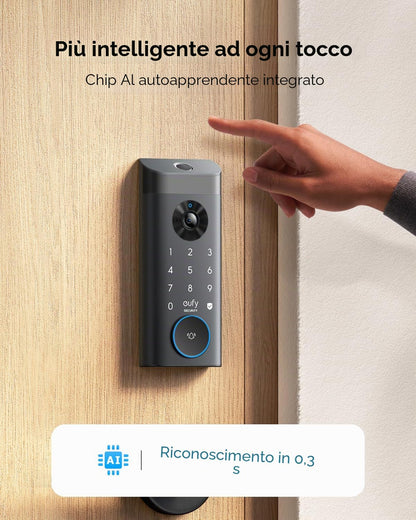 eufy Security Video Smart Lock E330, fotocamera 3 in 1, campanello, serratura WiFi con impronte, app, 2K HD, nessun canone