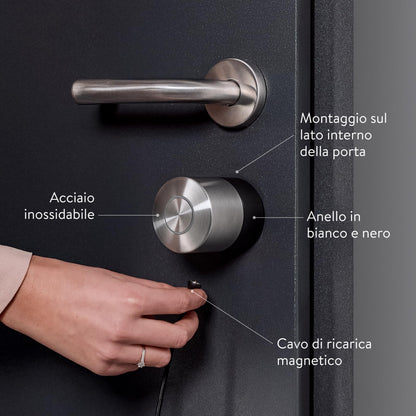 Nuki Smart Lock Pro con Bluetooth, Wi-Fi & Matter, Smart Home, chiusura remota, retrofit senza sostituire il cilindro